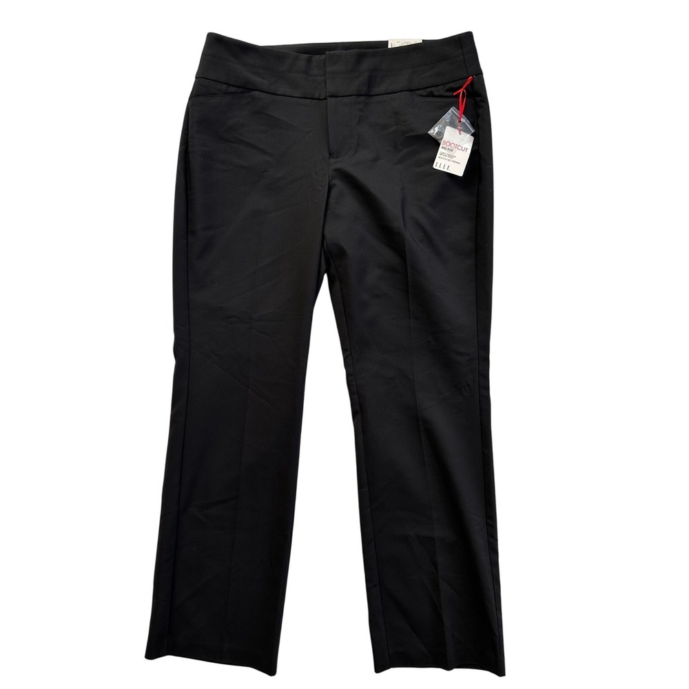 Elle Bootcut Dress Pants Womens 14 Black New Mid Rise Curvy Fit Trousers